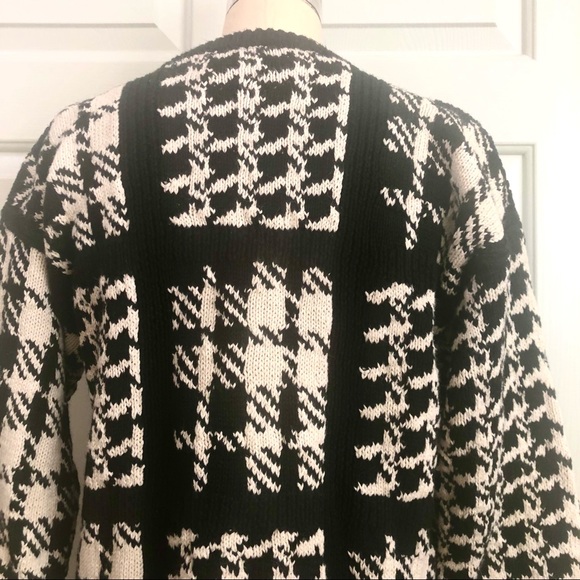 VTG ‘90s Adrienne Vittadini Sport Houndstooth Design Ramie Cotton Sweater Sz S - Picture 7 of 12